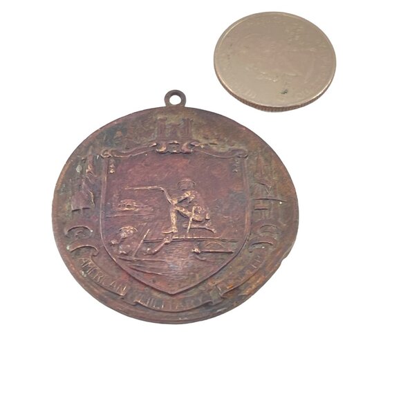 Antique American Military Engineers Medallion Circa 1920 Bronze Handmade Found A - Picture 5 of 6